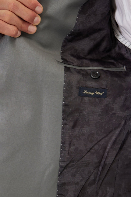 Men's Italian Super 120s Merino Wool Single-Breasted Suit - Dark Grey | Ron Tomson