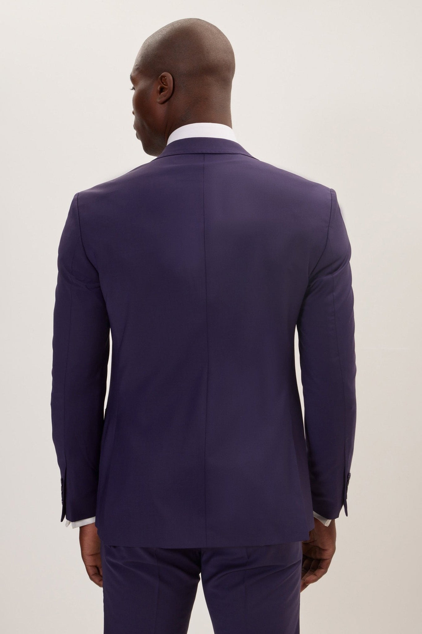 Men's Super 120s Merino Wool Single-Breasted Suit - Aubergine Men's Super 120s Merino Wool Single-Breasted Suit - Aubergine