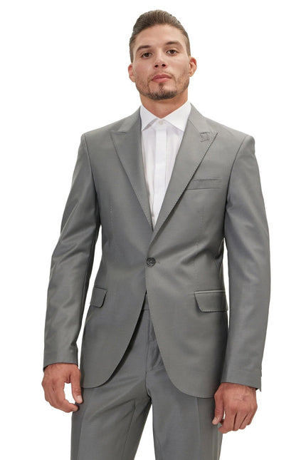 Men's Italian Super 120s Merino Wool Single-Breasted Suit - Dark Grey | Ron Tomson