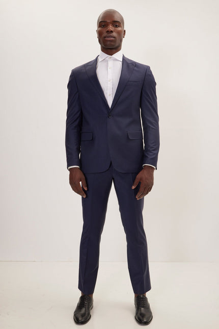 Men's Italian Super 120s Merino Wool Single-Breasted Suit - Parliament Blue | Ron Tomson