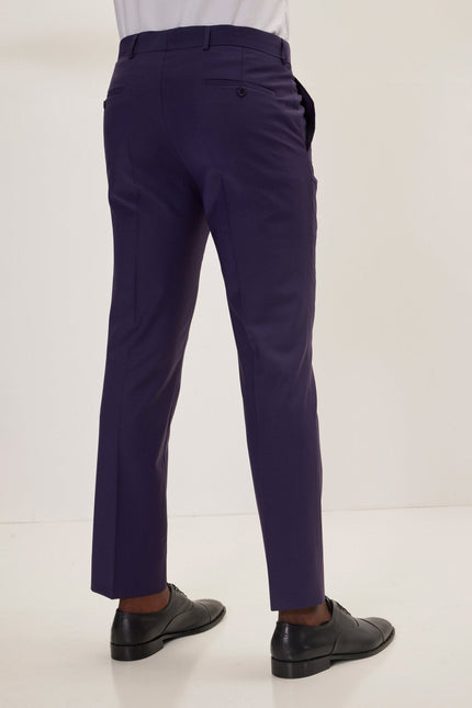 Men's Italian Super 120s Merino Wool Single-Breasted Suit - Aubergine Purple | Ron Tomson