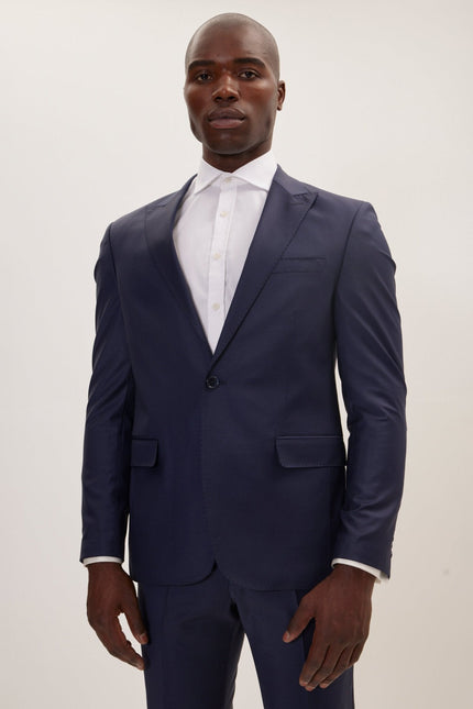 Men's Italian Super 120s Merino Wool Single-Breasted Suit - Parliament Blue | Ron Tomson