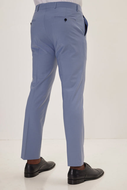 Men's Italian Super 120s Merino Wool Single-Breasted Suit - Monument Grey Ish Blue | Ron Tomson