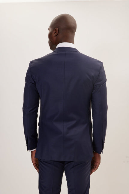 Men's Italian Super 120s Merino Wool Single-Breasted Suit - Parliament Blue | Ron Tomson