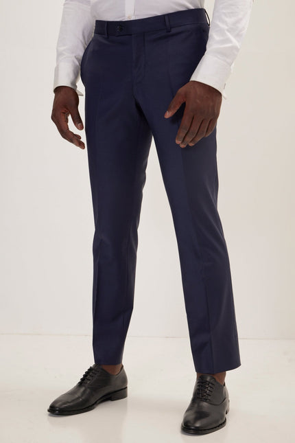 Men's Italian Super 120s Merino Wool Single-Breasted Suit - Parliament Blue | Ron Tomson