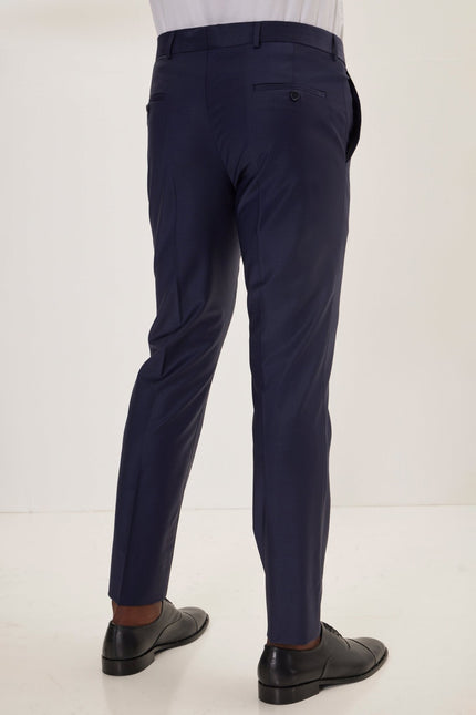 Men's Italian Super 120s Merino Wool Single-Breasted Suit - Parliament Blue | Ron Tomson
