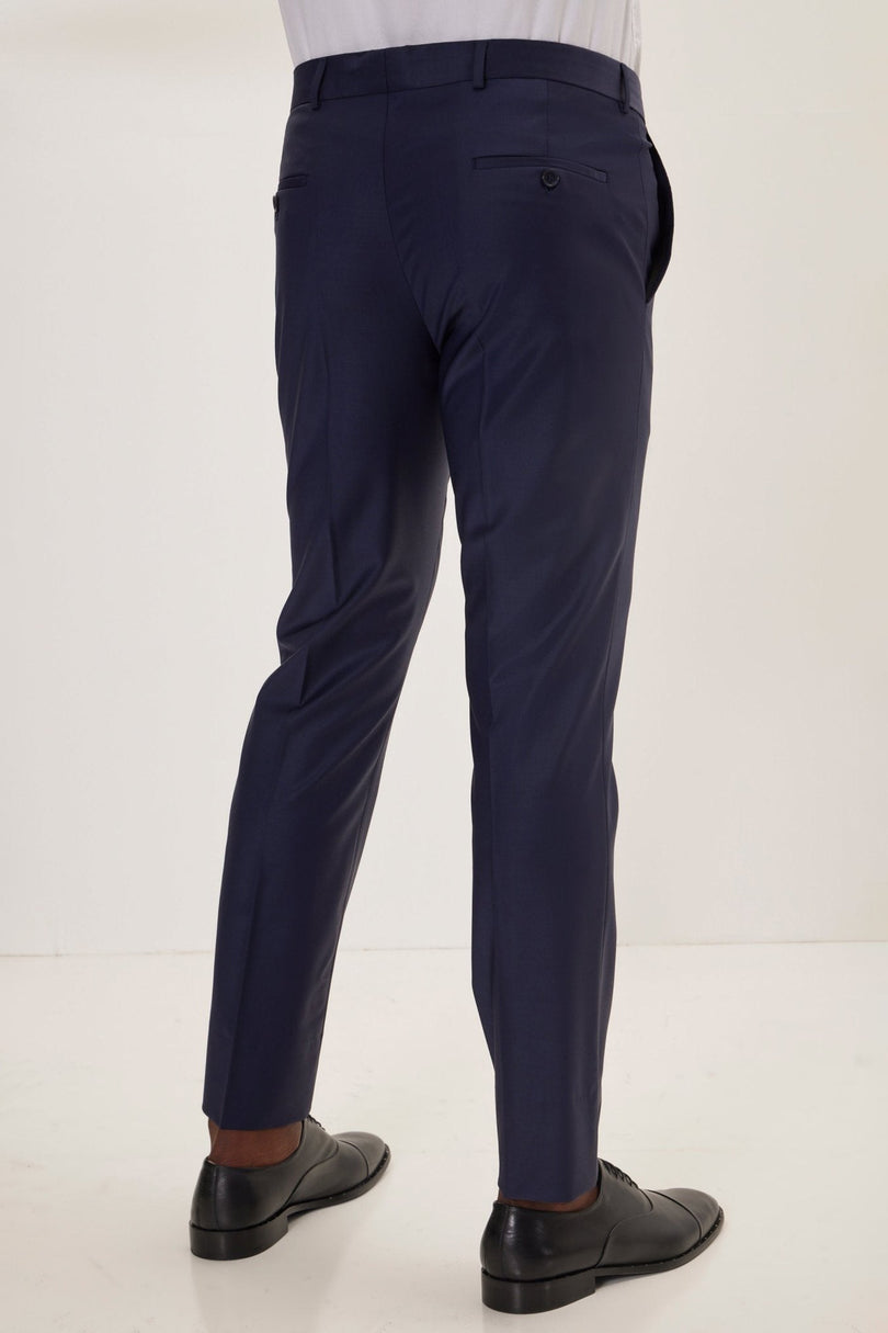 Men's Italian Super 120s Merino Wool Single-Breasted Suit - Parliament Blue | Ron Tomson