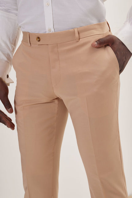 Men's Italian Super 120s Merino Wool Single-Breasted Suit - Tan | Ron Tomson