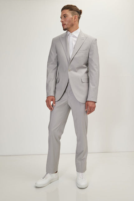 Men's Italian Super 120s Merino Wool Single-Breasted Suit - Smoke Grey | Ron Tomson