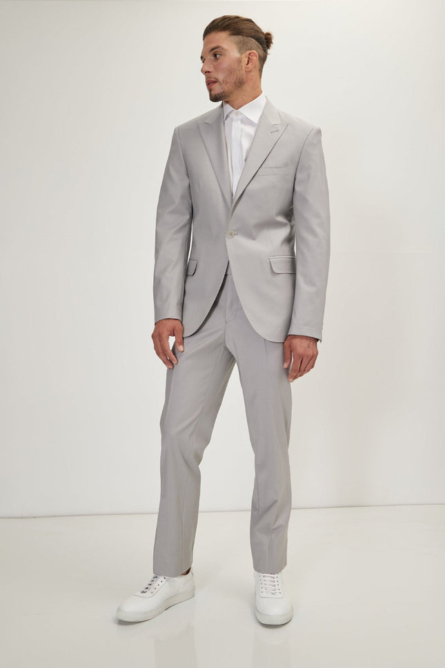 Men's Italian Super 120s Merino Wool Single-Breasted Suit - Smoke Grey | Ron Tomson