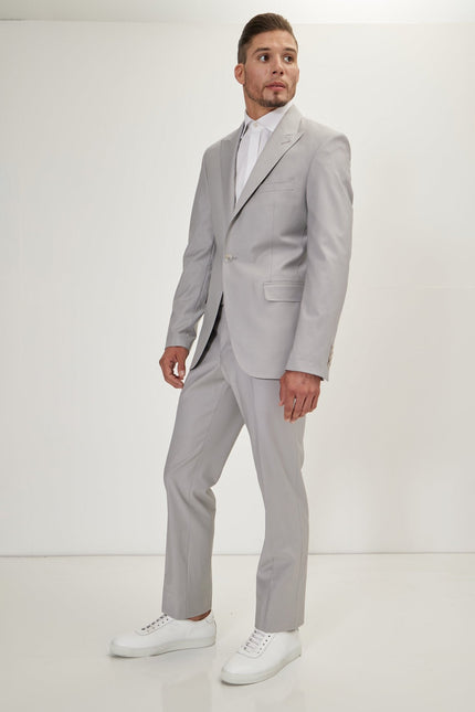 Men's Italian Super 120s Merino Wool Single-Breasted Suit - Smoke Grey | Ron Tomson