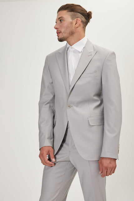 Men's Italian Super 120s Merino Wool Single-Breasted Suit - Smoke Grey | Ron Tomson