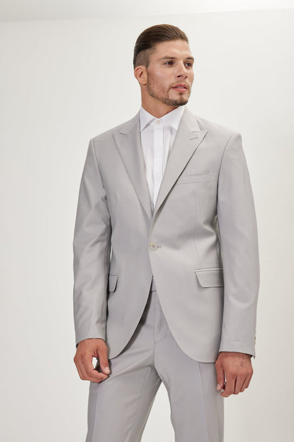 Men's Italian Super 120s Merino Wool Single-Breasted Suit - Smoke Grey | Ron Tomson