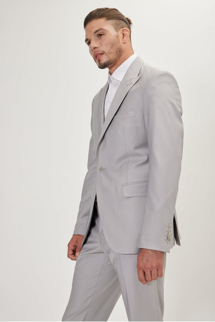Men's Italian Super 120s Merino Wool Single-Breasted Suit - Smoke Grey | Ron Tomson
