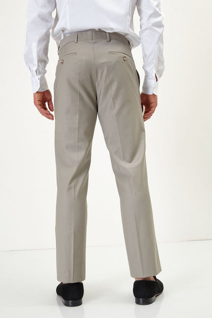 Men's Italian Super 120s Merino Wool Double-Breasted Suit - Fennel Seed Green | Ron Tomson