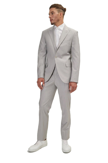 Men's Italian Super 120s Merino Wool Single-Breasted Suit - Smoke Grey | Ron Tomson