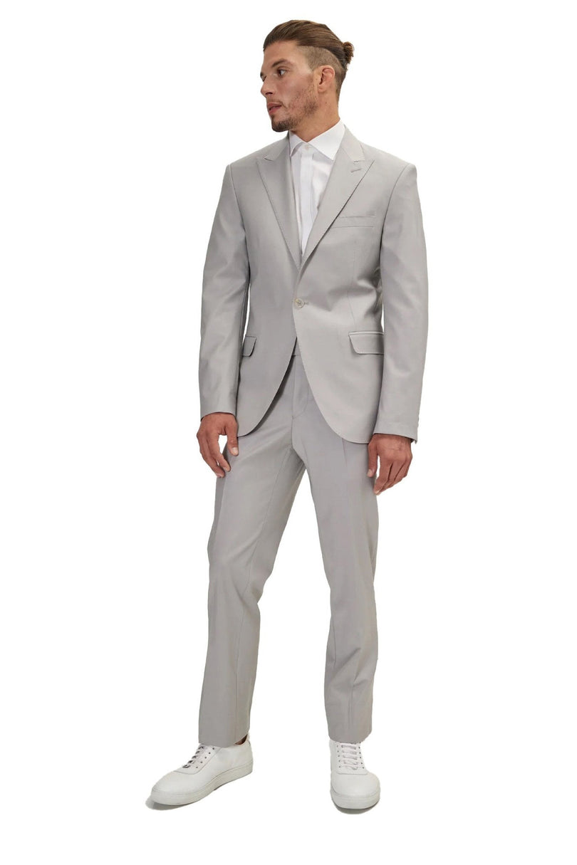 Men's Italian Super 120s Merino Wool Single-Breasted Suit - Smoke Grey | Ron Tomson