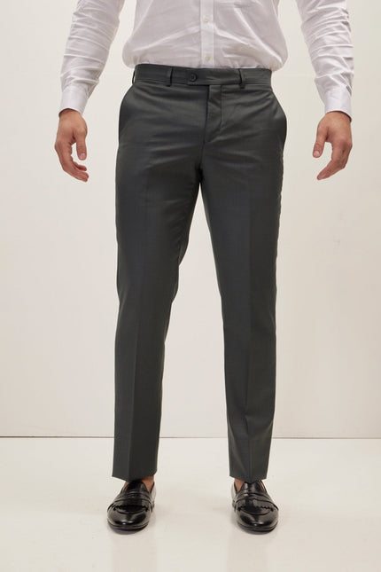 Men's Super 180s Wool and Silk Double-Breasted Suit - Dark Green | Ron Tomson