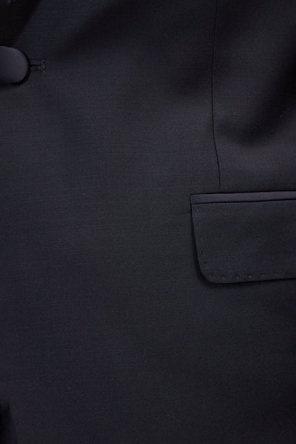 Men's Super 180s Wool & Silk Single-Breasted Tuxedo Suit - Navy | Ron Tomson