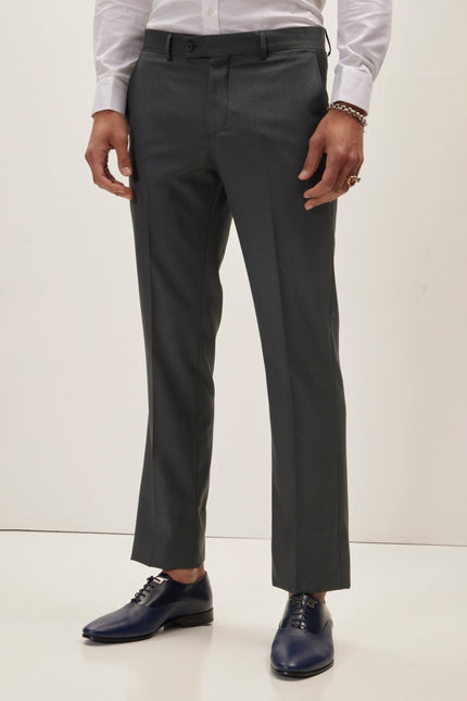 Men's Super 180s Wool and Silk Single-Breasted Suit - Dark Green | Ron Tomson