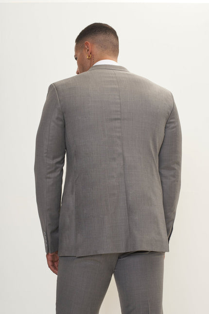 Men's Super 180s Wool and Silk Single-Breasted Suit - Grey | Ron Tomson