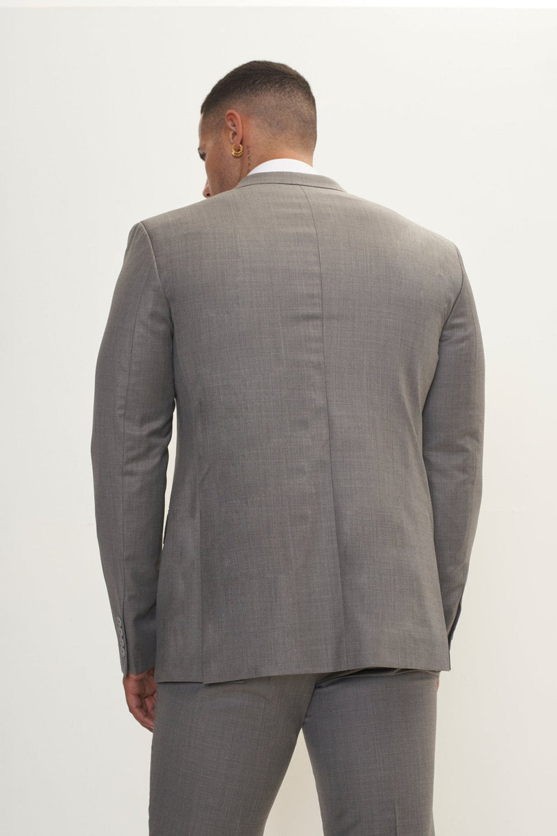 Men's Super 180s Wool and Silk Single-Breasted Suit - Grey | Ron Tomson