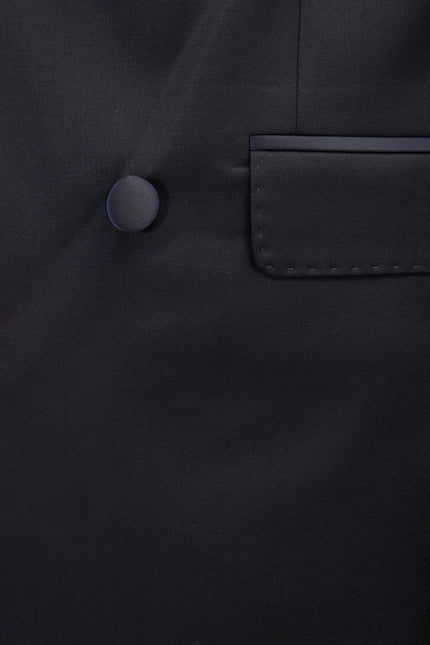 Men's Double-Breasted Wool and Silk Tuxedo Suit - Navy | Ron Tomson