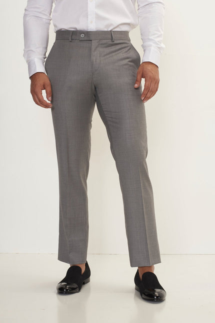 Men's Super 180s Wool and Silk Single-Breasted Suit - Grey | Ron Tomson