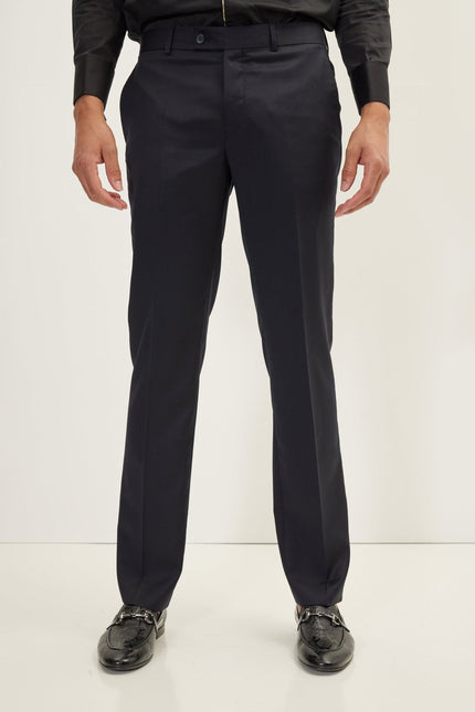 Men's Double-Breasted Wool and Silk Tuxedo Suit - Navy | Ron Tomson