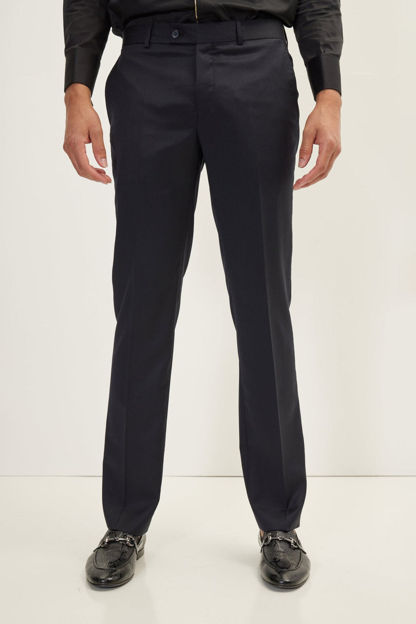 Men's Double-Breasted Wool and Silk Tuxedo Suit - Navy | Ron Tomson