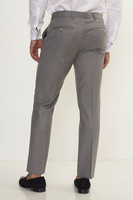 Men's Super 180s Wool and Silk Single-Breasted Suit - Grey | Ron Tomson