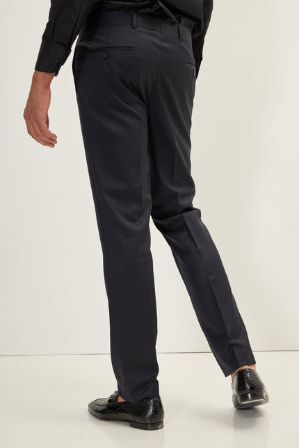 Men's Double-Breasted Wool and Silk Tuxedo Suit - Navy | Ron Tomson