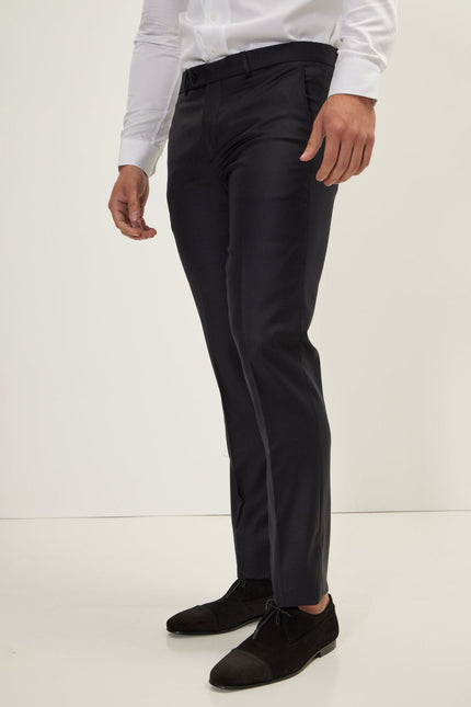 Men's Double-Breasted Wool and Silk Tuxedo Suit - Black | Ron Tomson
