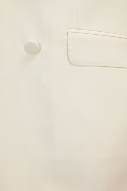Men's Double-Breasted Wool and Silk Tuxedo Suit - Off-White | Ron Tomson