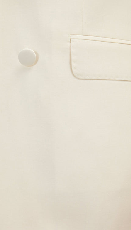 Double-Breasted Wool and Silk Tuxedo Suit - Off-White