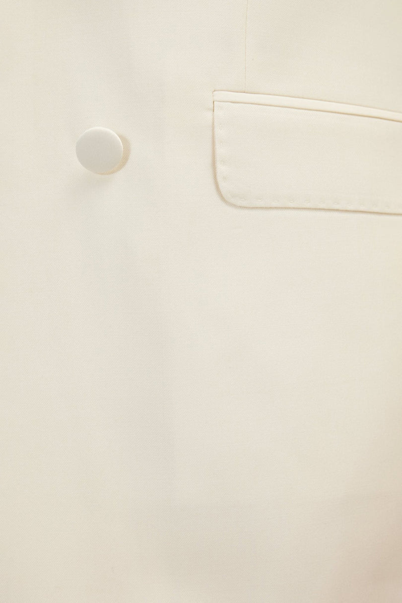 Men's Double-Breasted Wool and Silk Tuxedo Suit - Off-White | Ron Tomson