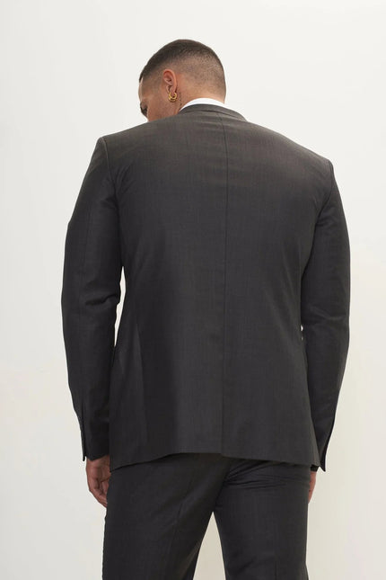 Men's Super 180s Wool and Silk Single-Breasted Suit - Slate Grey | Ron Tomson