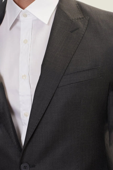Men's Super 180s Wool and Silk Single-Breasted Suit - Slate Grey | Ron Tomson