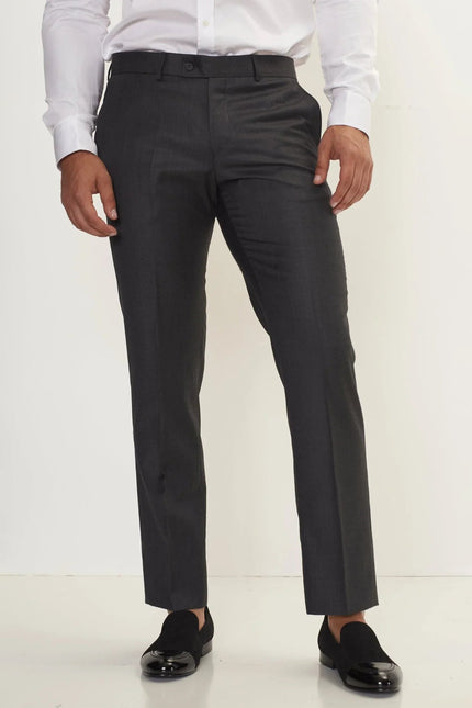 Men's Super 180s Wool and Silk Single-Breasted Suit - Slate Grey | Ron Tomson
