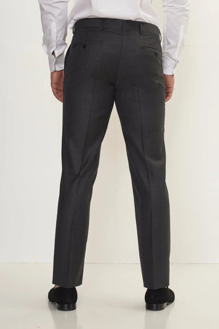 Men's Super 180s Wool and Silk Single-Breasted Suit - Slate Grey | Ron Tomson