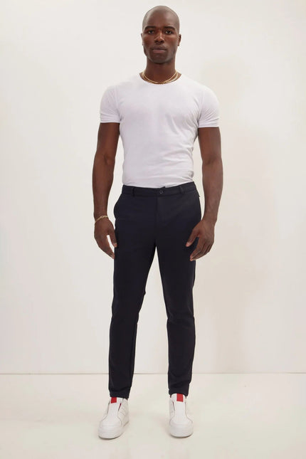 Men's Tailored Tapered Pants - Navy | Ron Tomson