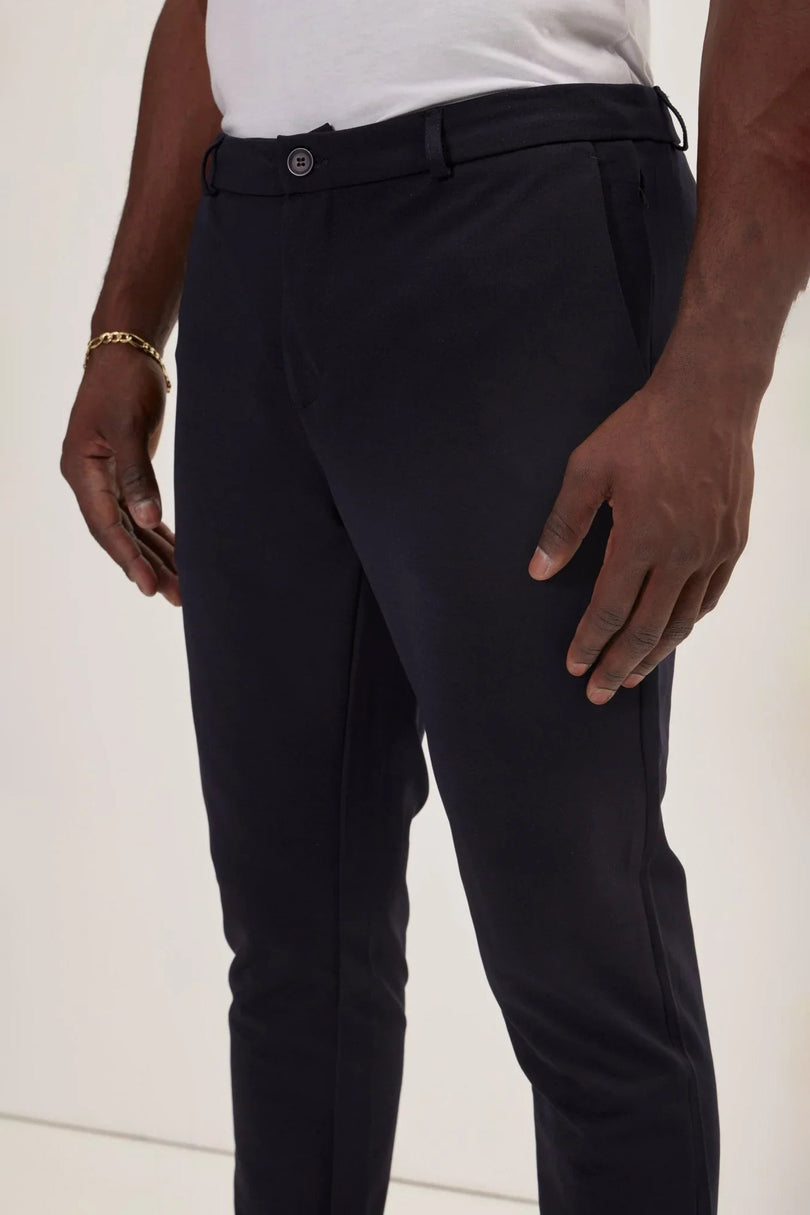 Men's Tailored Tapered Pants - Navy | Ron Tomson