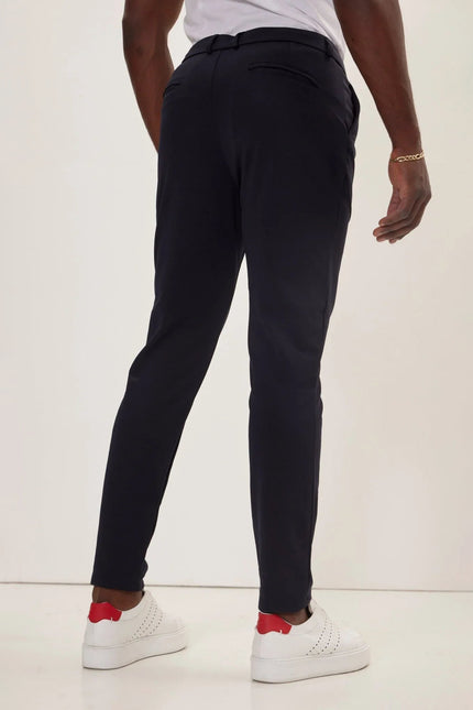 Men's Tailored Tapered Pants - Navy | Ron Tomson