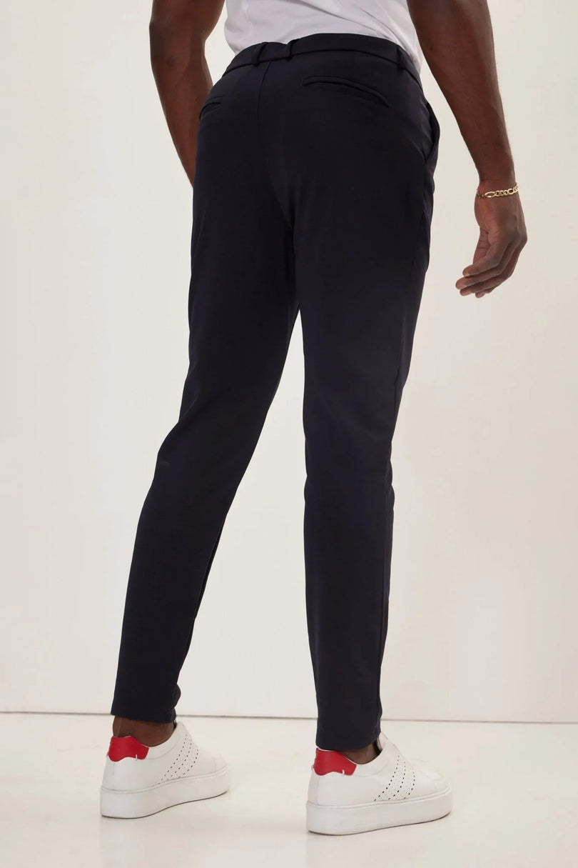 Men's Tailored Tapered Pants - Navy | Ron Tomson