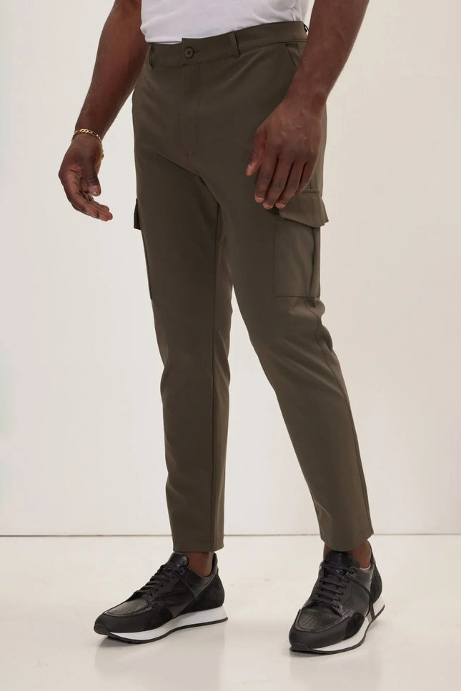Men's Tapered Utility Pants - Olive | Ron Tomson