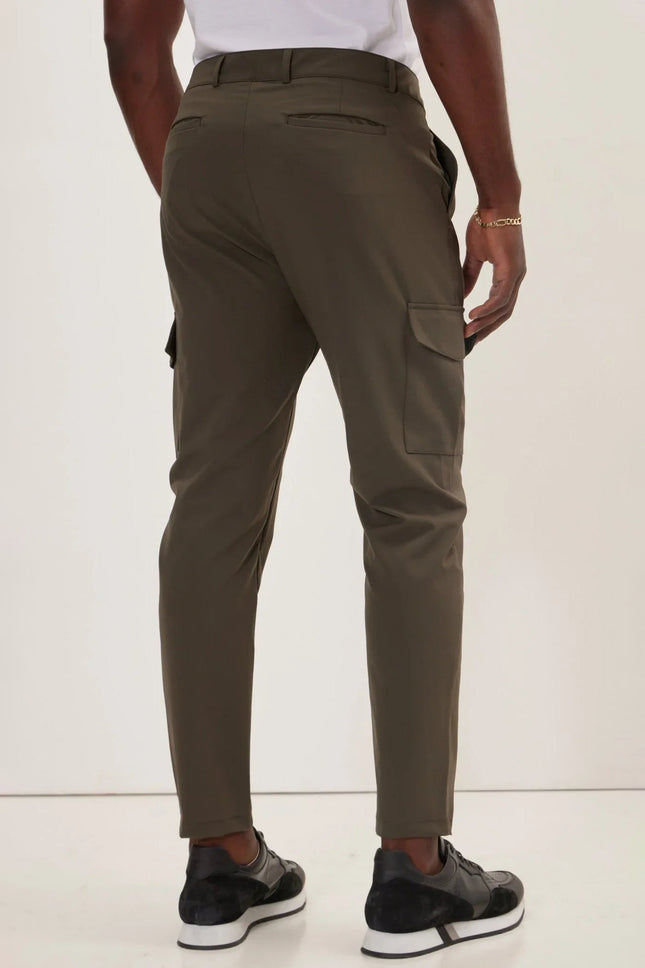 Men's Tapered Utility Pants - Olive | Ron Tomson