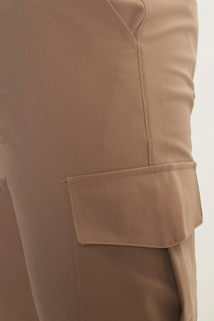 Men's Tapered No-Wrinkle Utility Pants - Camel | Ron Tomson