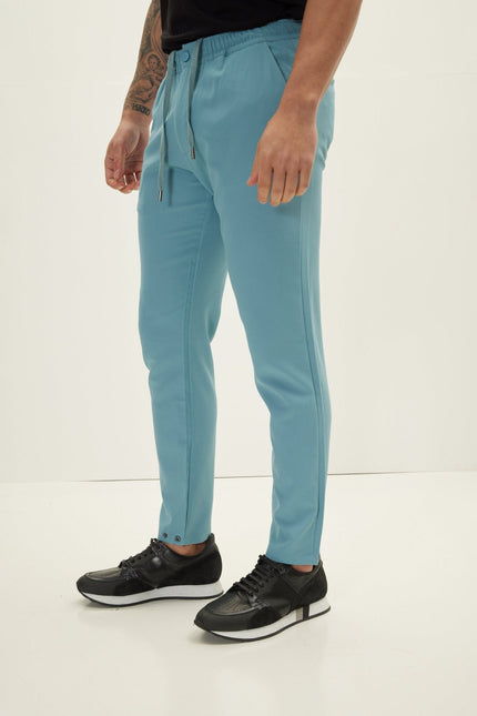 Men's Tailored Drawstring Jogger Pants - Teal | Ron Tomson