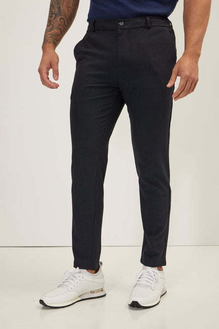 Men's Tailored Fit Knit Trousers - Navy | Ron Tomson