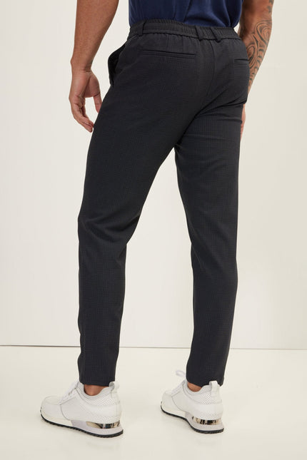 Men's Tailored Fit Knit Trousers - Navy | Ron Tomson